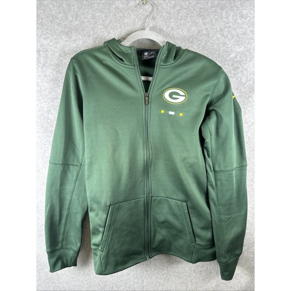 NFL Nike Green Bay Packers Full Zip Hoodie Sweatshirt Kids XL 100% Cotton EUC